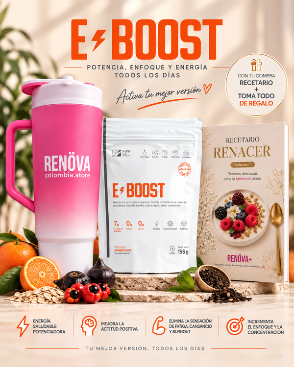 E-BOOST | Bebida con aminoácidos y extractos vegetales, sabor mandarina